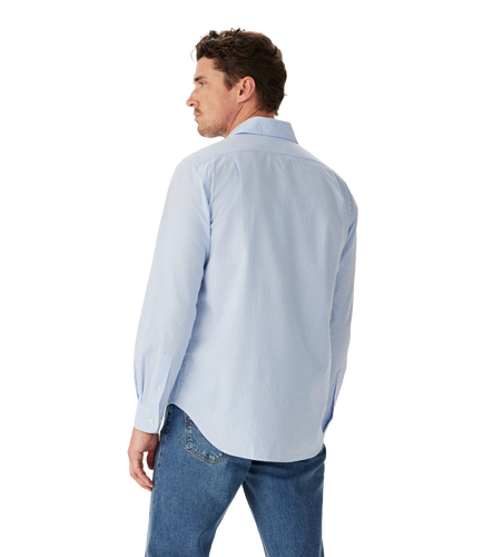 R.M.Williams Sommers Poplin Stripe Shirt White/Blue