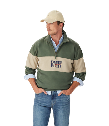 R.M.Williams Heritage 1/4 Zip Sweatshirt Spruce Green