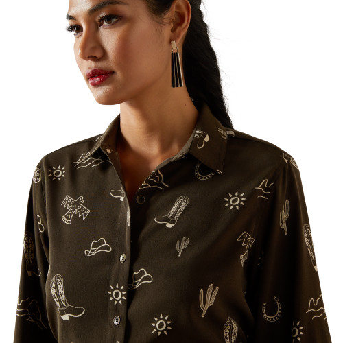 ARIAT WMS HOMESTYLE LS SHIRT- LAYLA PRINT