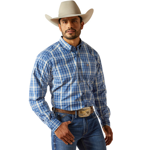 ARIAT MNS PRO SERIES SOLOMAN LS SHIRT- ROYAL BLUE