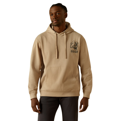 ARIAT MNS DRINKING BUDDIES HOODIE- BEIGE