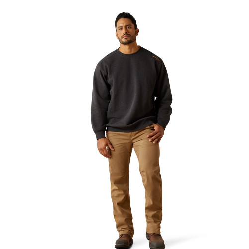 ARIAT MENS REBAR LIGHTWEIGHT SWEATER CHARCOAL HEATHER