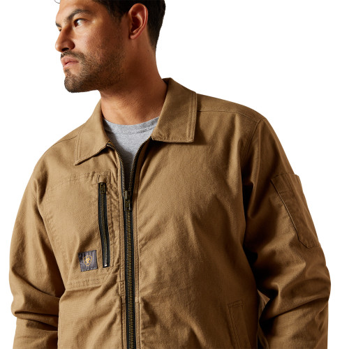 ARIAT MENS REBAR MADE TOUGH SHOP JACKET KHAKI