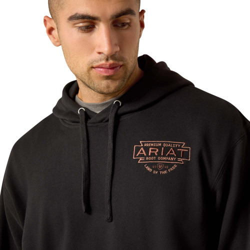 ARIAT MNS SOUTHWEST SIMPLE BUCKLE HOODIE BLACK