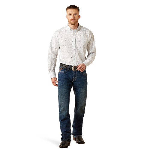 ARIAT MNS WRINKLE FREE AVERY LS SHIRT GREY