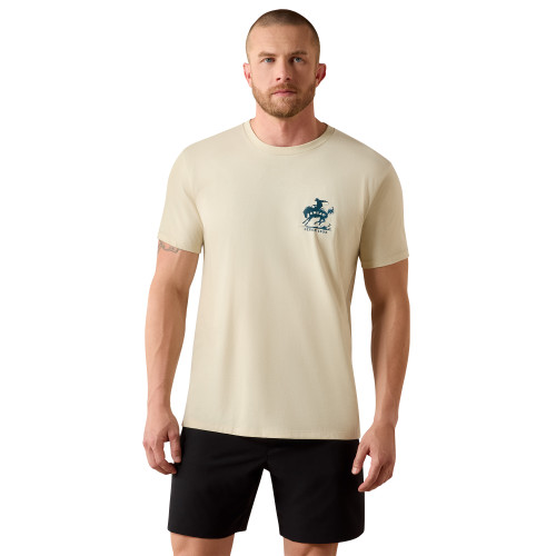 ARIAT MNS SPLIT FREEDOM PAINTED SS TEE NATURAL
