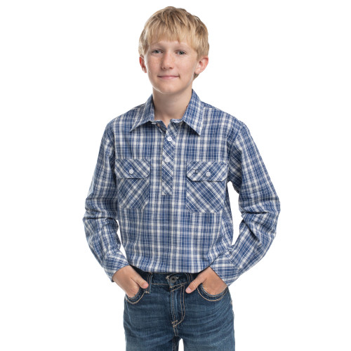 Just Country Boys Brayden Shirt Royal Blue/White Plaid
