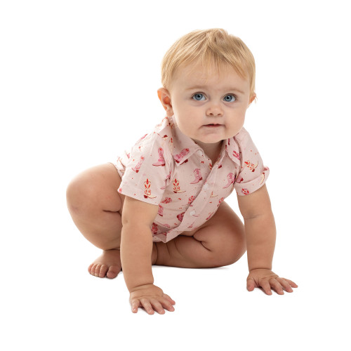 Just Country Infants Frankie Jumpsuit Baby Pink Boots