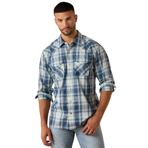 Ariat Mens Retro Heathcliff Fitted Snap L/S Shirt Key Largo Plaid
