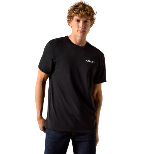ARIAT MNS STIPPLE STEER SS TEE BLACK