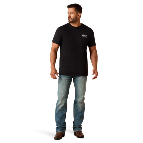 ARIAT MNS CANYON AZTEC SHIELD SS TEE BLACK