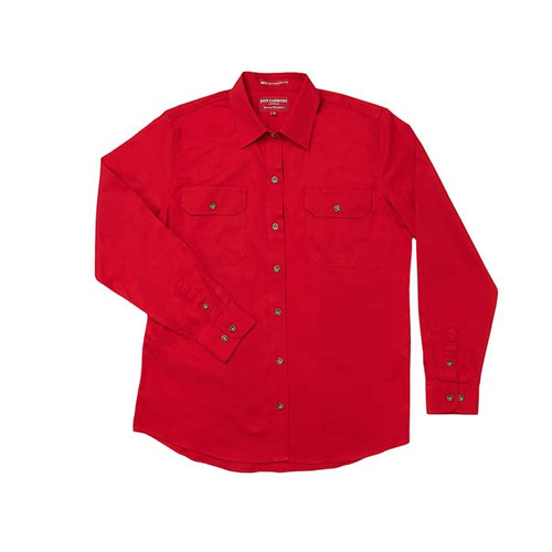 Wmn's - Brooke Work Shirt Full button in Chilli
