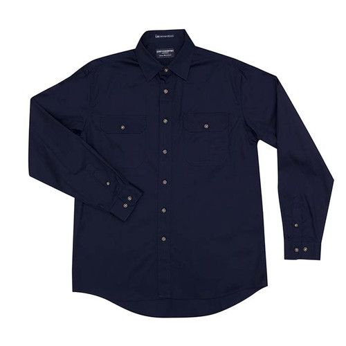 Just Country Evans Full Button Work Shirt Navy