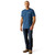 ARIAT MNS LINE FRAME HEX SS TEE - DENIM BLACK HEATHER