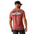 ARIAT MNS BANNER BADGE SS TEE ADOBE HEATHER