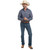 JC MENS AUSTIN FULL BUTTON PRINT WORKSHIRT IN WHITE, NAVY & GREY CHECK