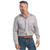 JC MENS AUSTIN FULL BUTTON PRINT WORKSHIRT IN SMOKE GREY & WHITE MINI CHECK