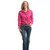 JC WOMENS ABBEY FULL BUTTON PRINT WORKSHIRT IN RASPBERRY & WHIET POLKA DOTS