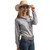 JC WOMENS ABBEY FULL BUTTON PRINT WORKSHIRT IN SMOKE GREY & WHITE POLKA DOTS