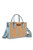 BOSTON STITCH CROSSBODY BAG IN CAMEL/BLUE