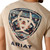 ARIAT MNS SANDSTONE SHIELD SS TEE BRINDLE HEATHER
