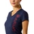 ARIAT WMS VERTICAL LOGO SS TEE- NAVY-RED