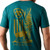 ARIAT MNS BISON WANDER FLAG SS TEE- MEDITERRANEAN