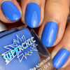 360°F Nail Polish, vibrant blue nail polish on fingernails with glossy finish