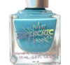 Rock Hard Nail Polish, light blue nail polish in a transparent square bottle with a silver cap and Superchic Marvel Art The Adventures branding
