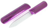 SuperChic® Glass Nail File & Case, image of a purple glass nail file with a protective purple case.