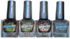Fruitcake Flambé Nail Polish, four bottles of vibrant nail polish with colorful glitter and shimmer finishes