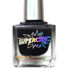 Crackula Crackle Nail Polish - Thermal - Glow In The Dark, a black nail polish bottle with a silver cap featuring colorful 'SuperChic' logo and Marvel At The Adventures text, 15 ml