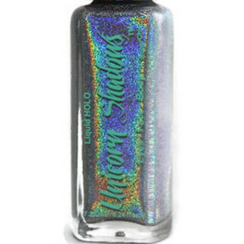 Antidote Holographic Eyeshadow, holographic liquid eyeshadow with iridescent, rainbow-reflective finish in a sleek silver tube.