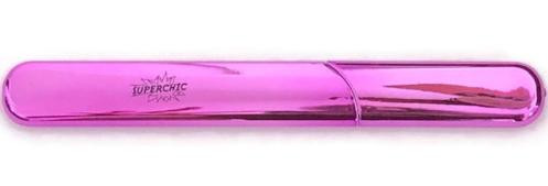 SuperChic® Glass Nail File & Case, pink glass nail file with a sleek, portable design and protective case for nail grooming.