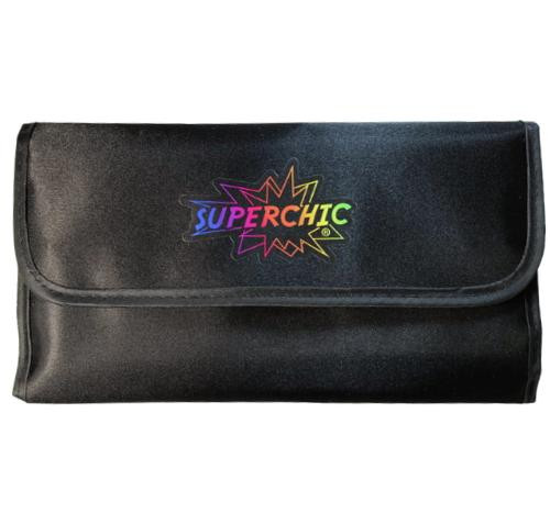 SuperChic® Nail Art Tool Set & Case - 20 Piece Brush & Dotting Tools, black carrying case with colorful logo, for professional and DIY nail art designs.