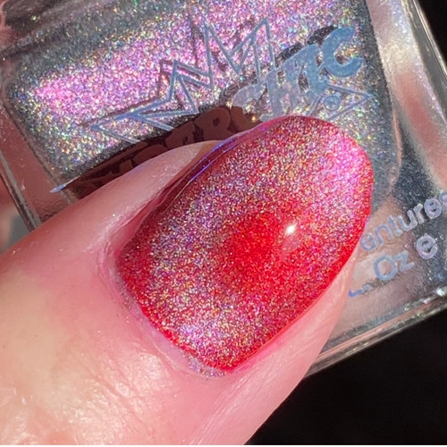 Pink Panther Holographic Multichrome Magnetic Cat Eye Topper Nail Polish 