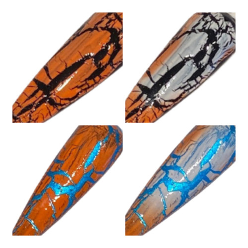 Pumpkin Head Crackle Nail Polish - Thermal - Glow In The Dark