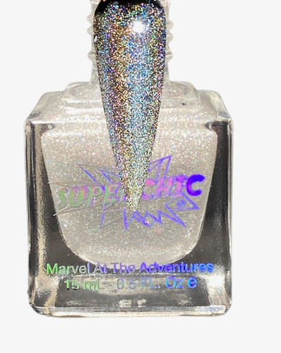 Land Of Snowflakes NutCrackle Nail Polish - White Flurry Holographic Base-Topper Coat