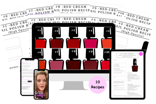 Deep Red Nail Polish Recipes - 10 High-Opacity Creams BUNDLE