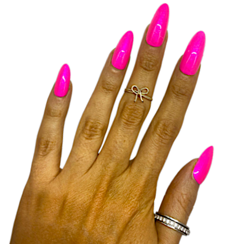 Neon Spring Mani How To Tutorial for Neon Pink Glow in the Dark Nails