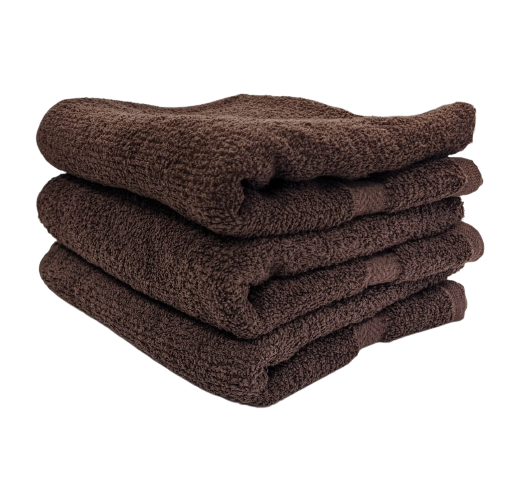 Dobby Border Towels 16x30" 4.5 Lbs. Chocolate Brown Hand Towels (1 Doz