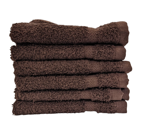 Dobby Border Towels 16x30" 4.5 Lbs. Chocolate Brown Hand Towels (1 Doz