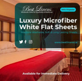 LUXURY MICROFIBRE WHITE FLAT SHEETS