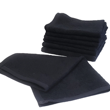 Bleach Resistant Wash/Face Cloth Black 13x13" (5 Doz/60 Pieces)