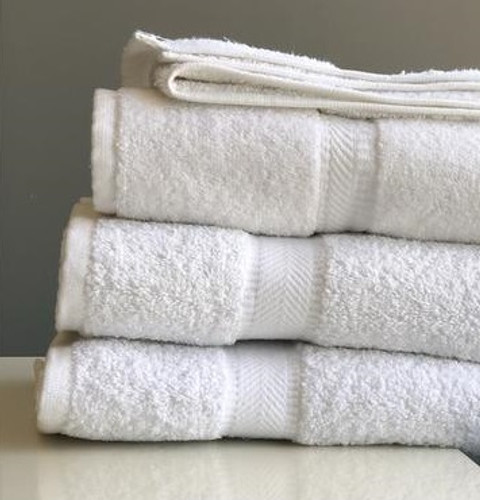 DOBBY BORDER TOWELS 16X30 4.5 LBS. WHITE (1 doz/12 Pieces) - HAND TOWELS