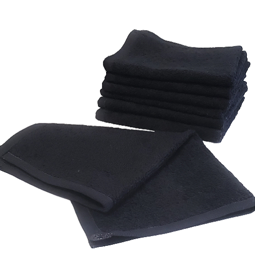 Bleach Resistant Wash/Face Cloth Black 13x13" (5 Doz/60 Pieces)