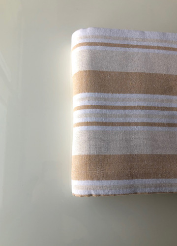 FLANNEL BLANKETS 72X90 - WHITE/GOLD STRIPES