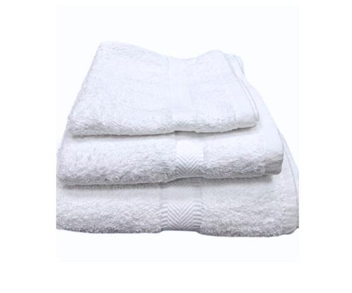 DOBBY BORDER TOWELS 25X50 10.5 LBS. WHITE (1 doz/12 Pieces) - BATH TOWELS