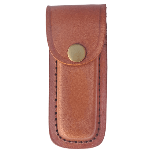 Bison River Leather Sheath with Snap Closure for Foldinig Knife up to 4" Long Closed