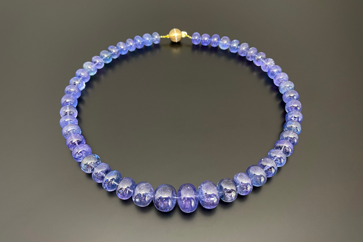An Amazing Strand of Tanzanite Beads